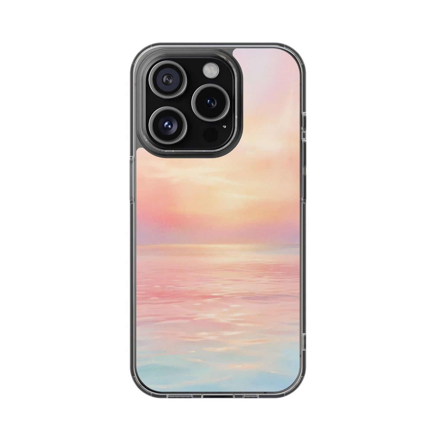 Pastel Coastal Sunrise Clear Case - MagSafe Compatible Ethereal Cover