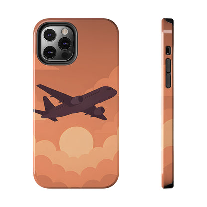 Golden Skies Airplane Tough Case - Minimalist Aviation Cover for iPhone & Samsung