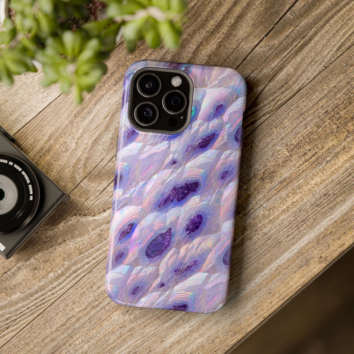 Amethyst Geode: Iridescent Purple Crystal MagSafe Case