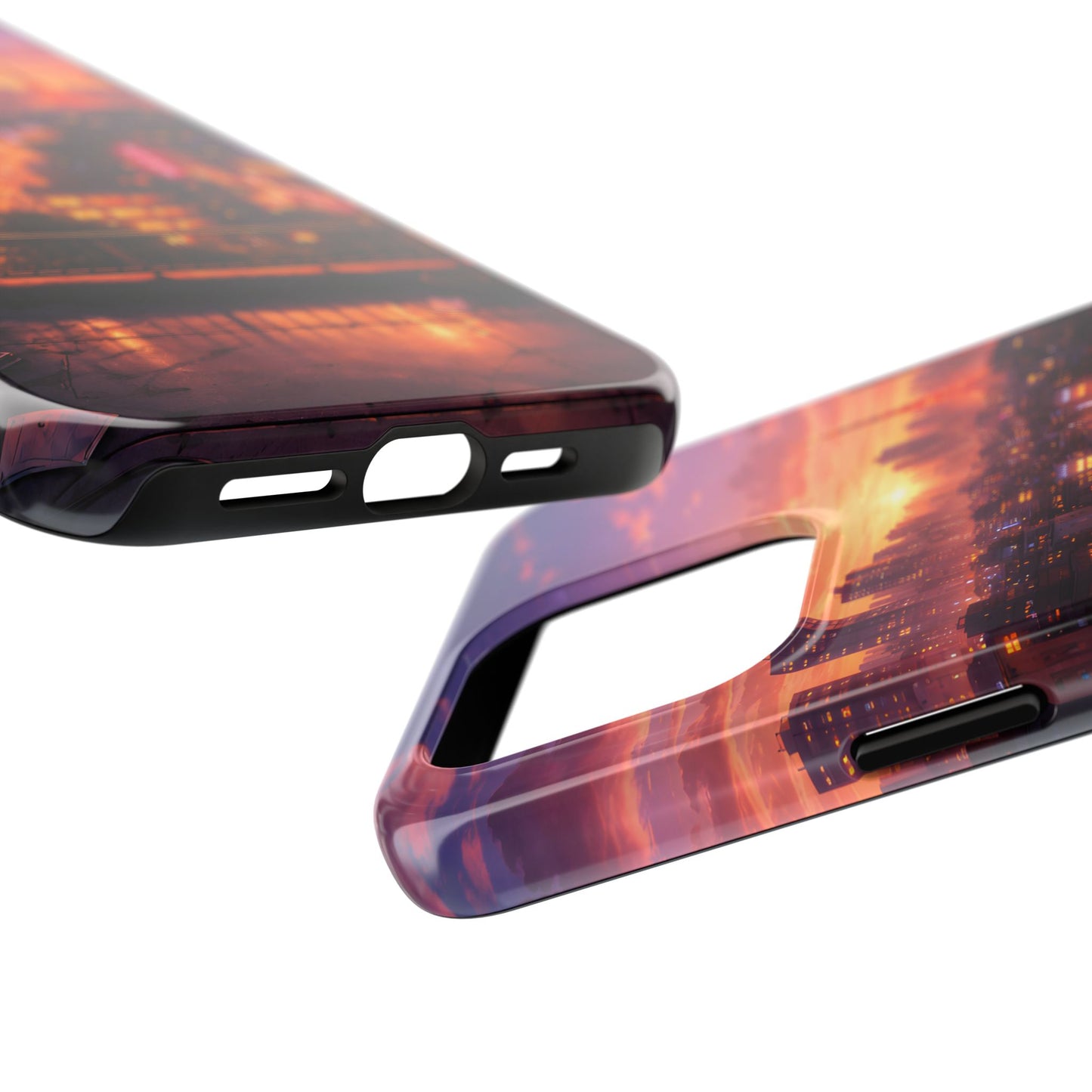 Tokyo Sunset Rooftop Tough Case - Urban Lo-Fi Skyline Cover for iPhone & Samsung