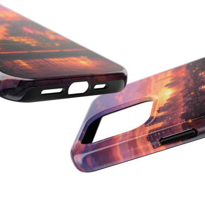 Tokyo Sunset Rooftop Tough Case - Urban Lo-Fi Skyline Cover for iPhone & Samsung