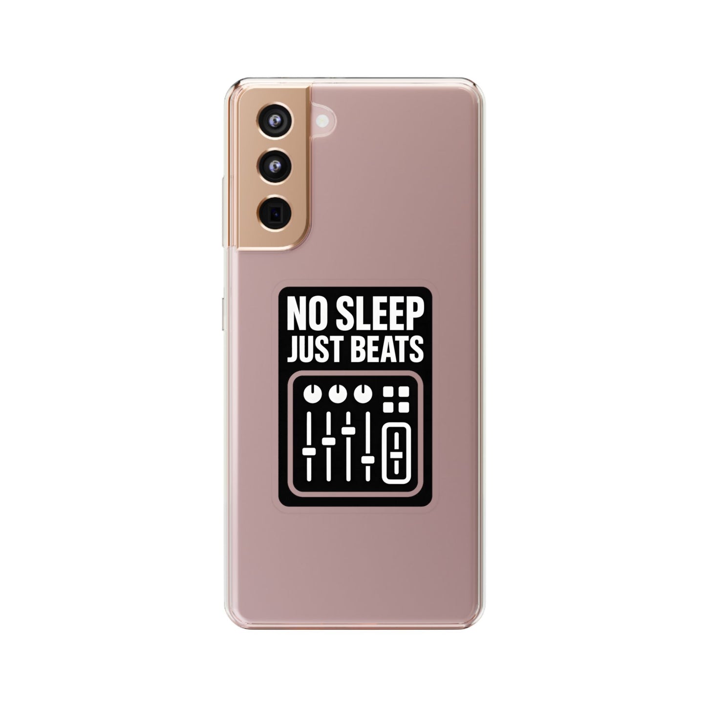 Clear "No Sleep Just Beats" Case - Minimalist DJ & Producer Transparent Cover