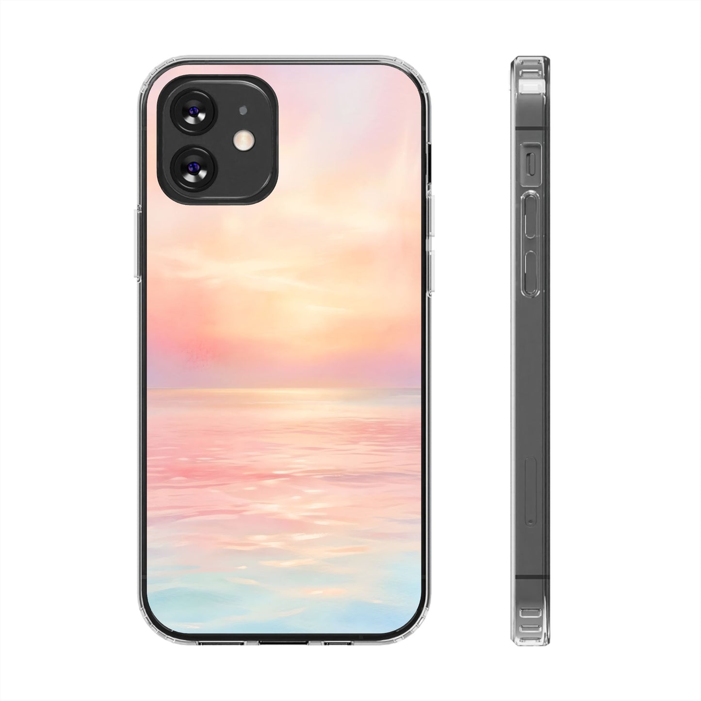 Pastel Coastal Sunrise Clear Case - MagSafe Compatible Ethereal Cover