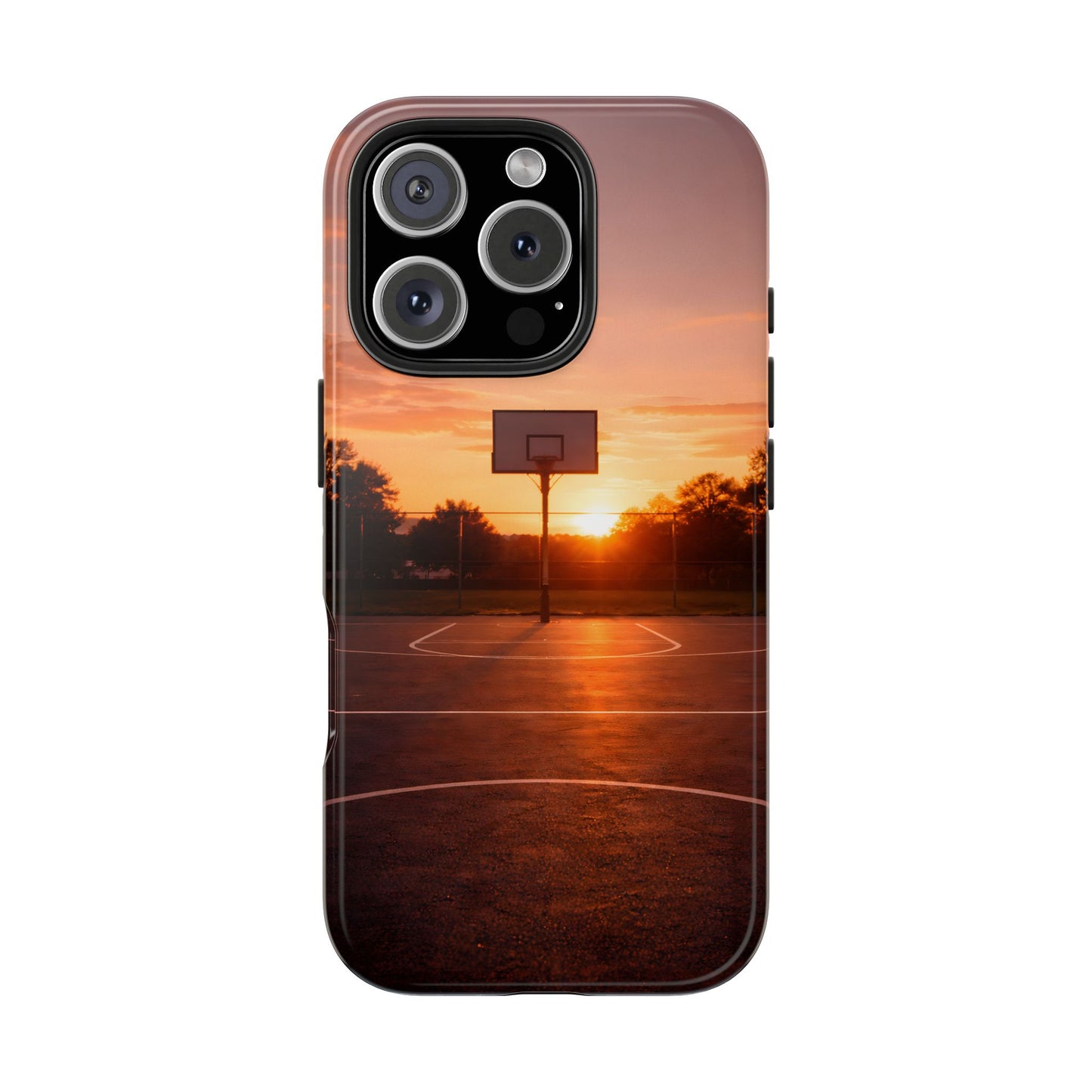 Golden Hour Basketball Court Tough Case - Urban Sunset Cover for iPhone & Samsung