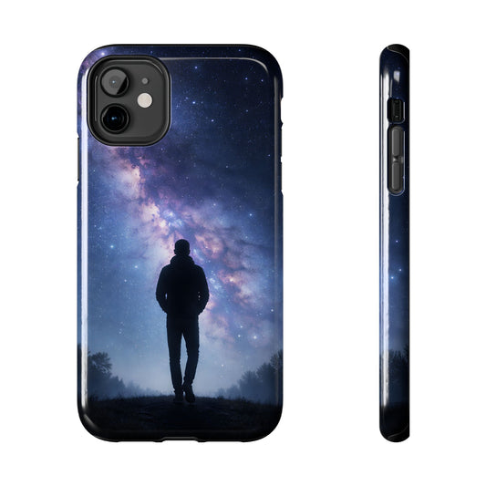 Milky Way Stargazer Tough Case - Celestial Galaxy Silhouette Cover for iPhone & Samsung