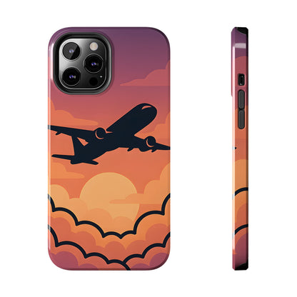 Sunset Flight Tough Case - Minimalist Aviation Aesthetic Travel Cover
