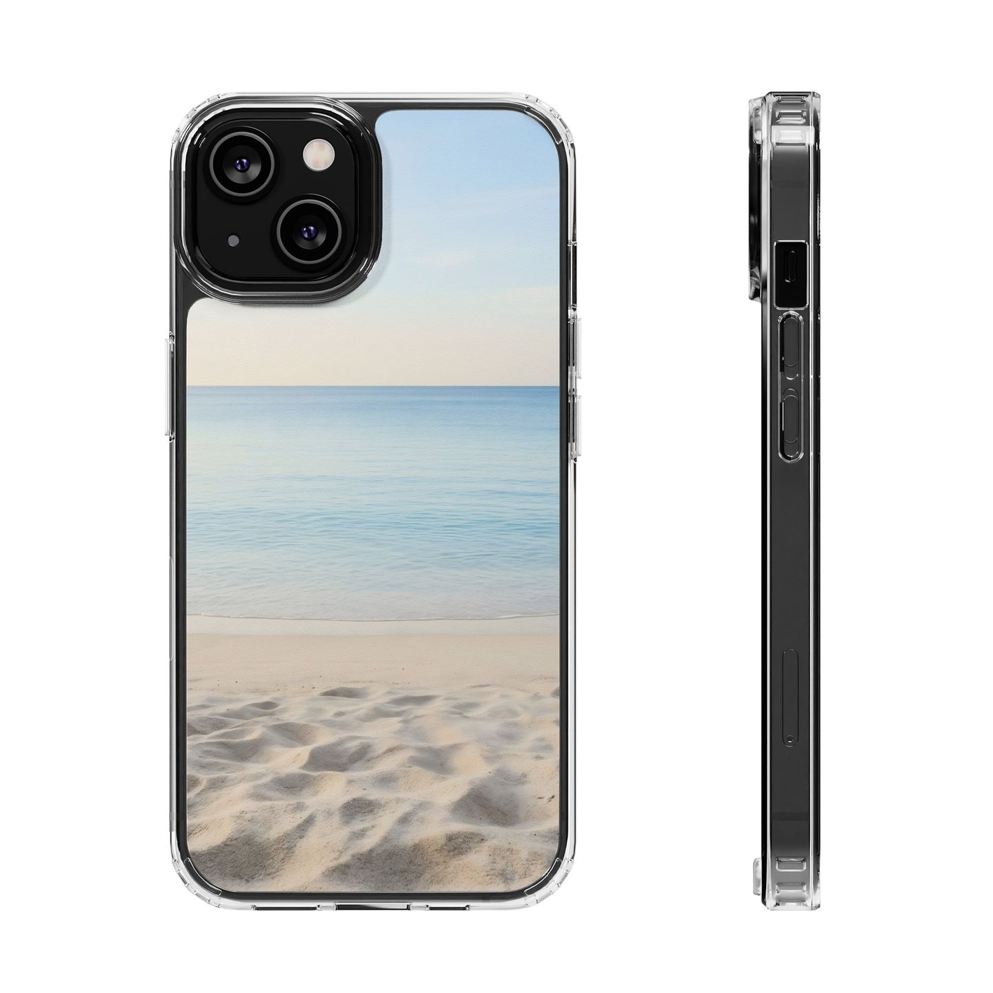 Serene Shoreline Clear Case - MagSafe Compatible Coastal Aesthetic
