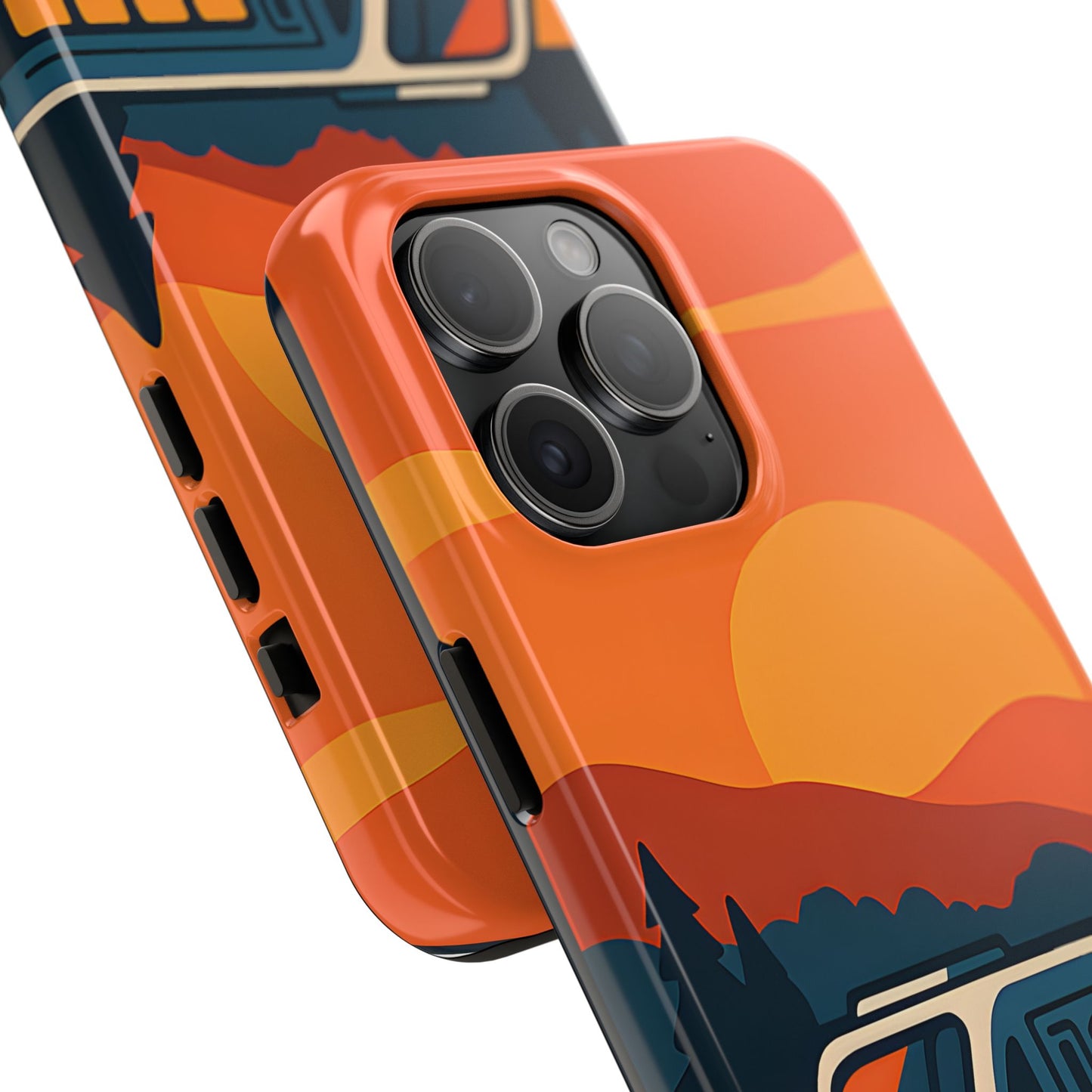 Golden Hour Express Tough Case - Minimalist Sunset Train Aesthetic Cover