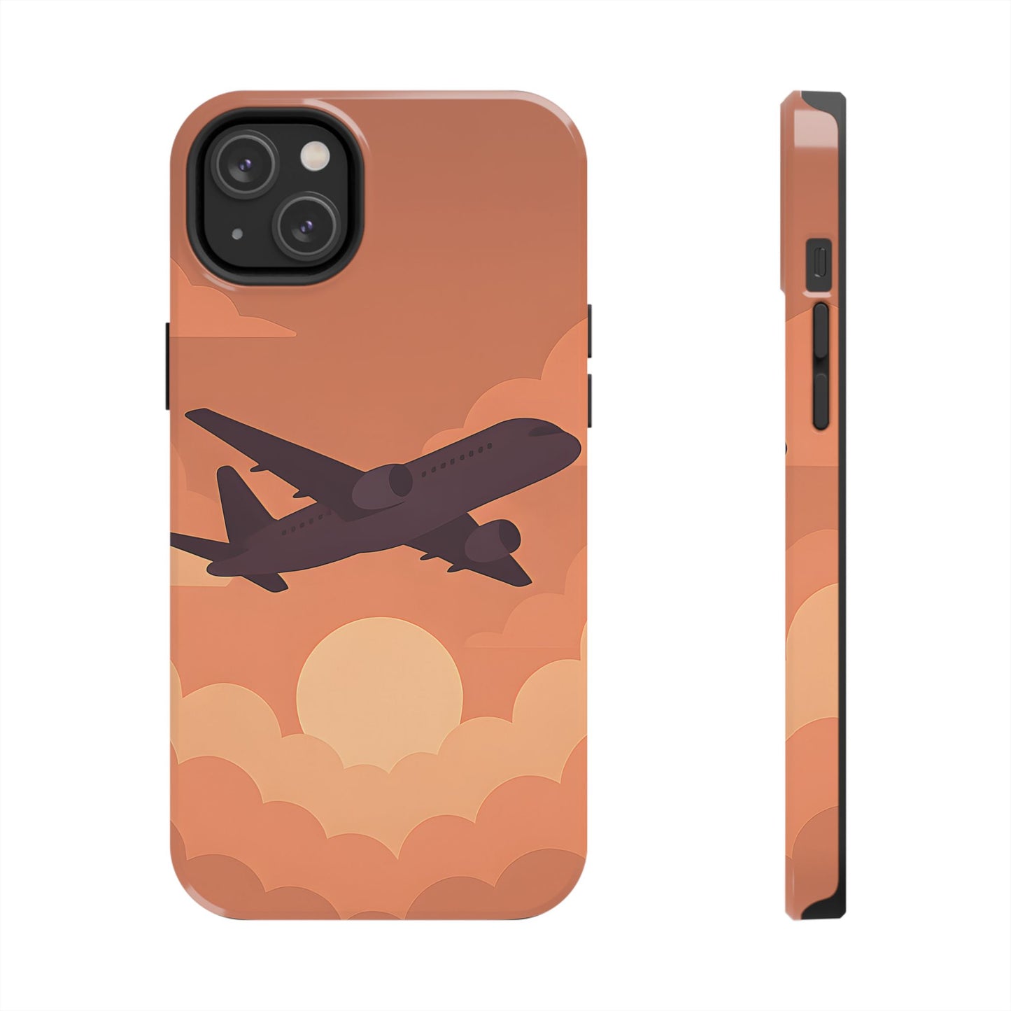 Golden Skies Airplane Tough Case - Minimalist Aviation Cover for iPhone & Samsung
