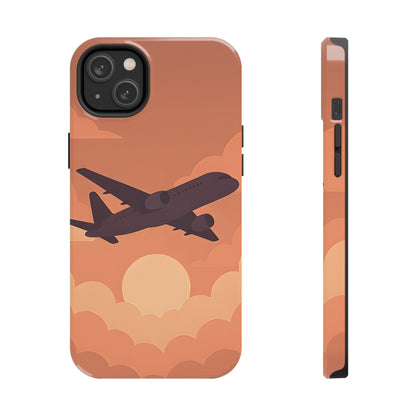 Golden Skies Airplane Tough Case - Minimalist Aviation Cover for iPhone & Samsung