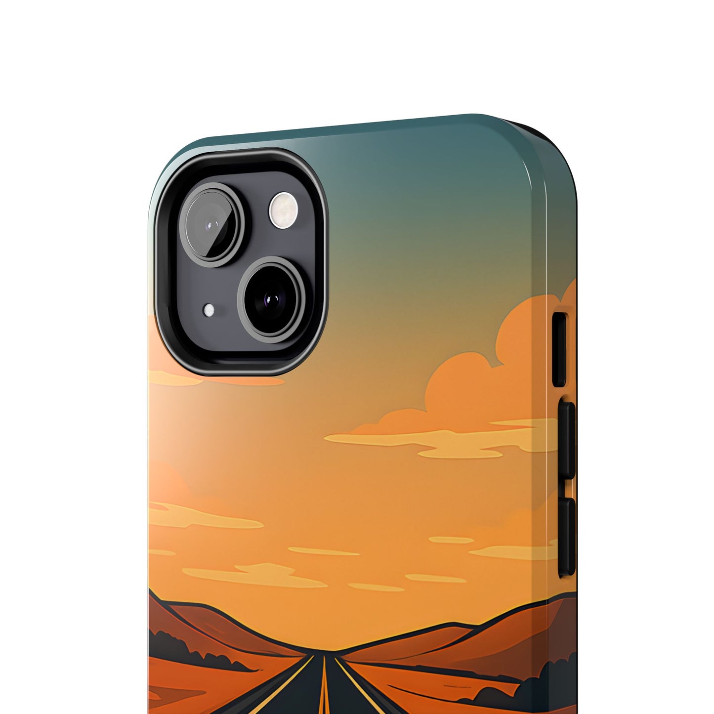 Endless Highway Tough Case - Minimalist Sunset Road Trip Aesthetic Cover