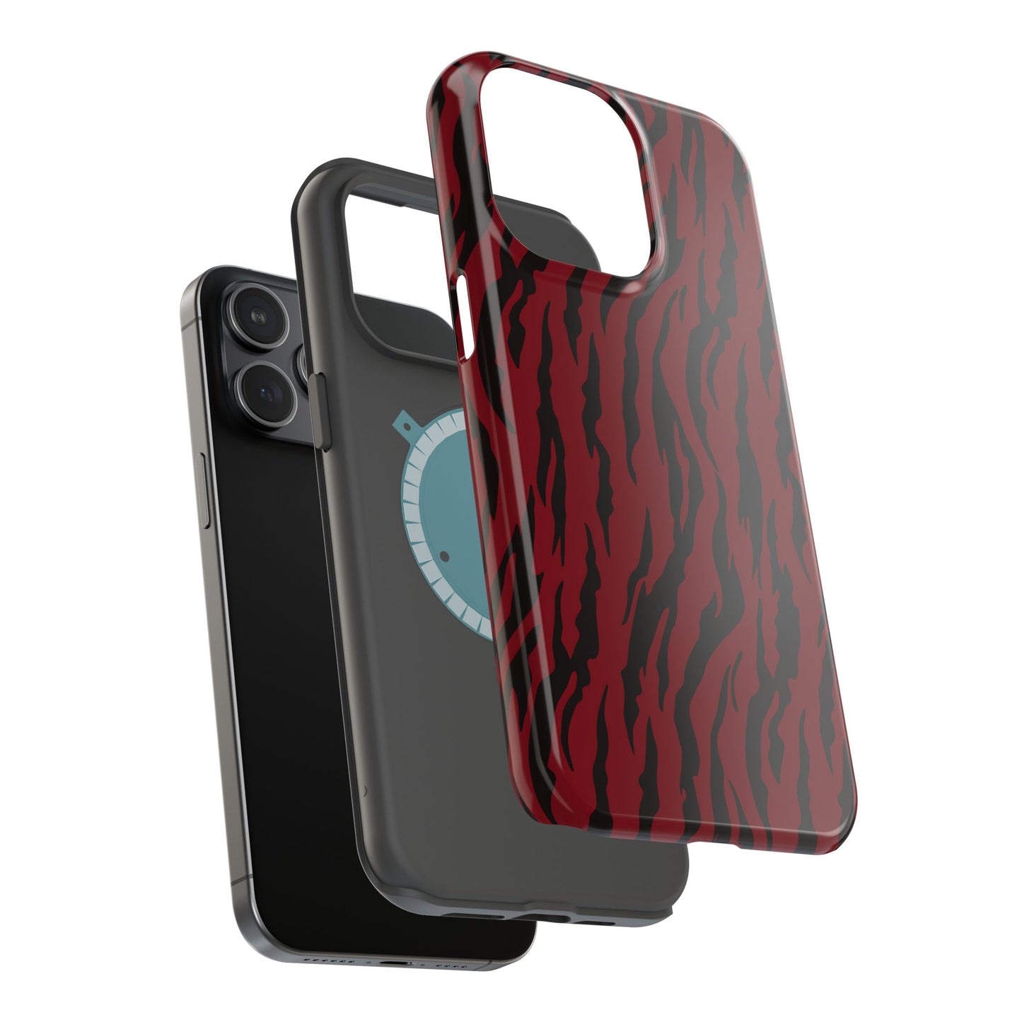 Crimson Instinct: Bold Red Tiger Print MagSafe Case