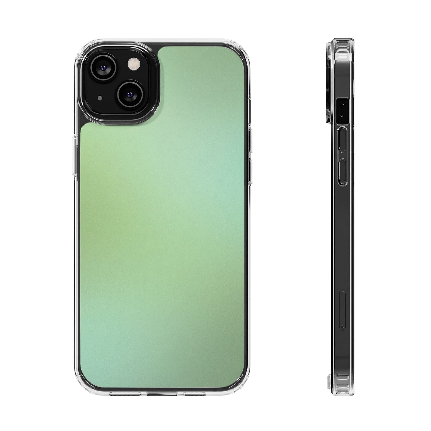 Soft Sage Aura Clear Case - MagSafe Compatible Mint Gradient Cover