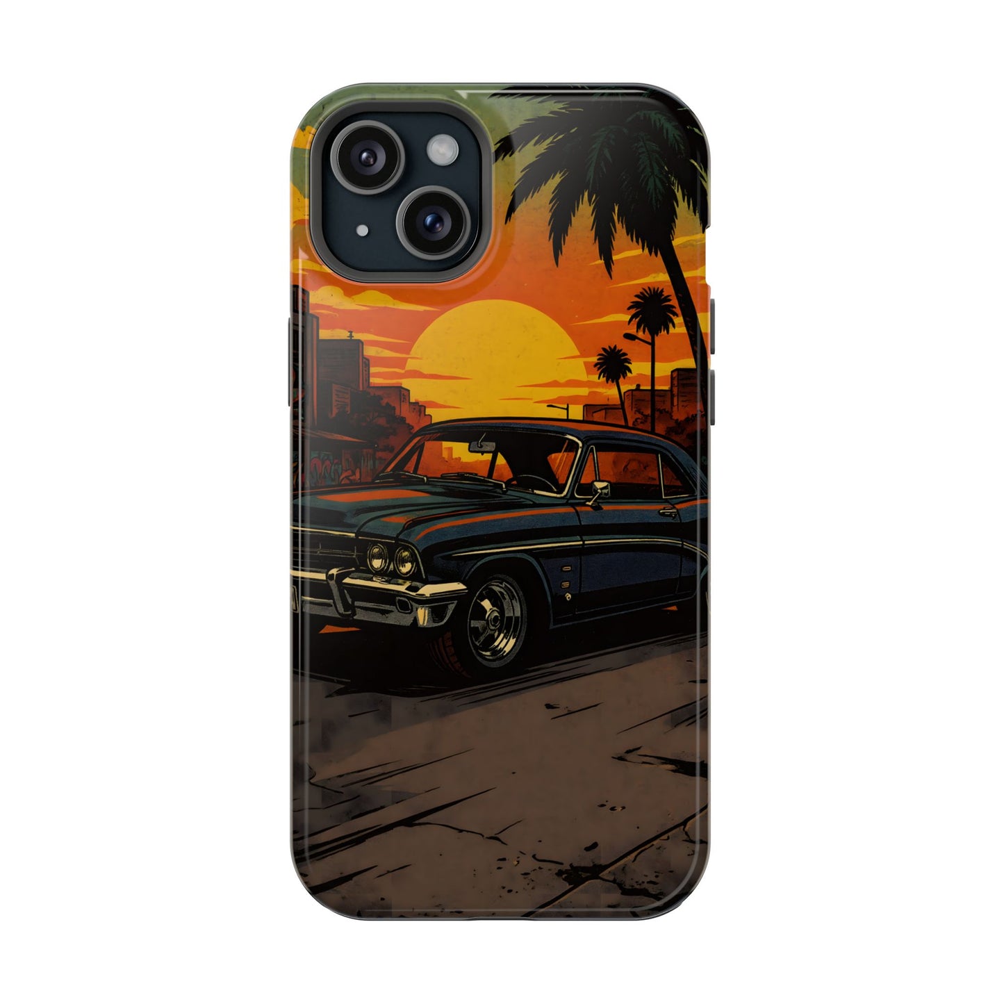 West Coast Lowrider: Retro Sunset Classic Car MagSafe Case