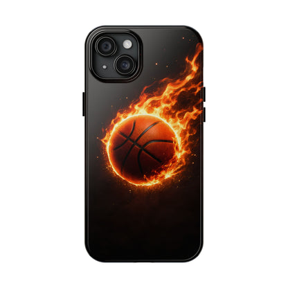 Flaming Basketball Tough Case - Fire Ball Sports Cover for iPhone & Samsung