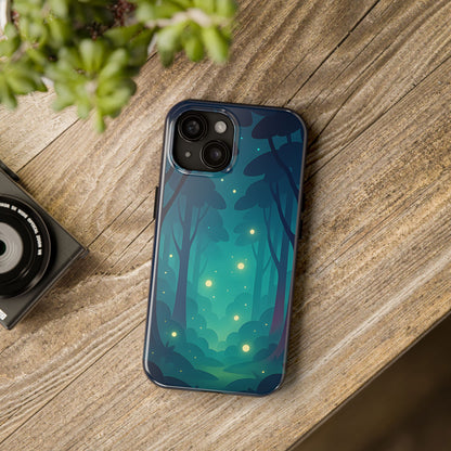 Enchanted Forest Fireflies Case - Mystic Nature Tough Cover for iPhone & Samsung