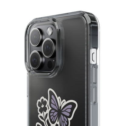 Clear Lavender Butterfly Case - Floral Botanical Transparent Cover for iPhone & Samsung