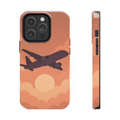 Golden Skies Airplane Tough Case - Minimalist Aviation Cover for iPhone & Samsung