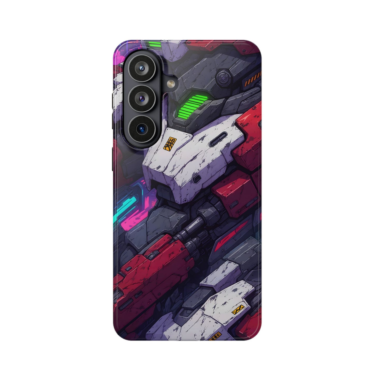 Cyber Armor: Battle-Worn Mecha Print MagSafe Case