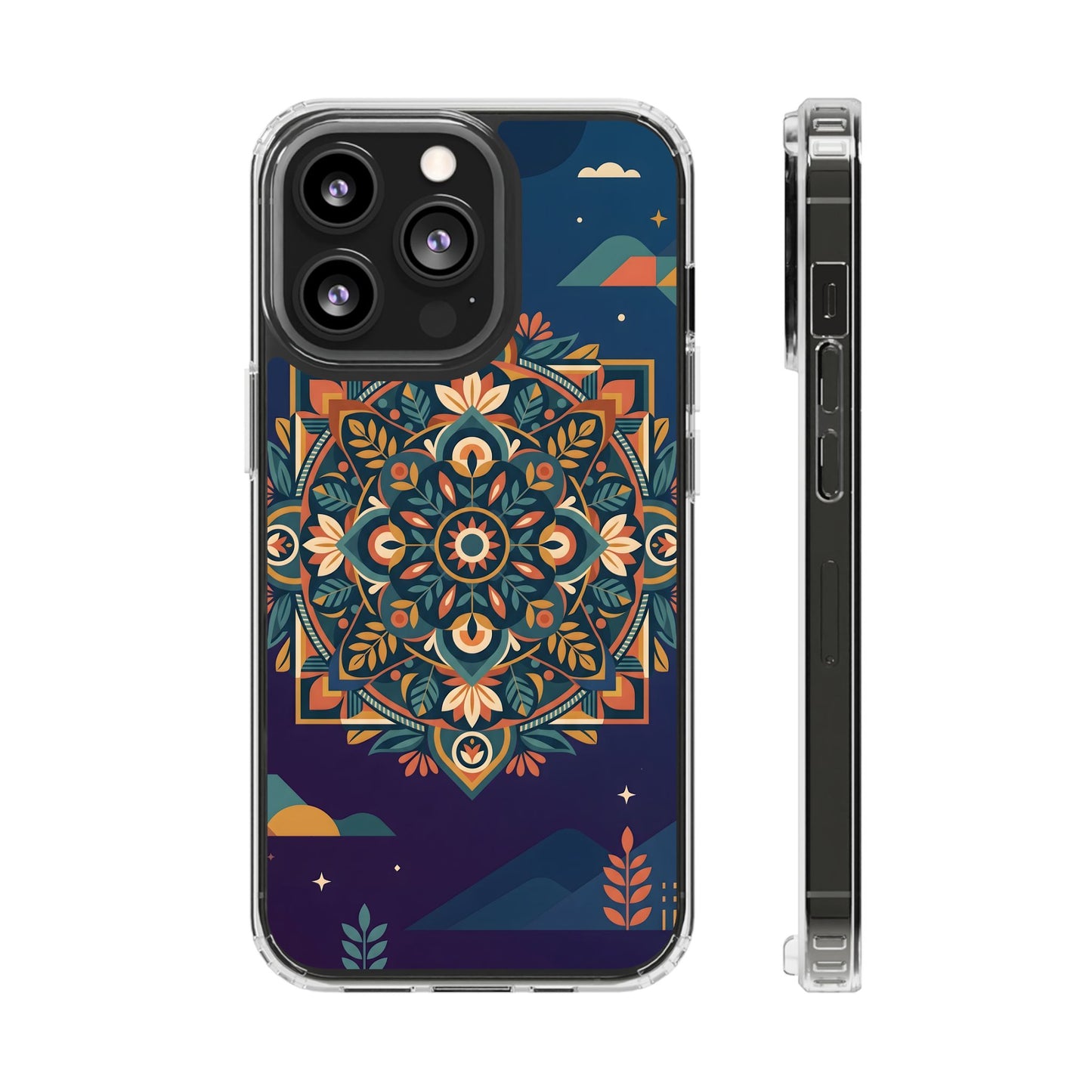 Mystic Desert Mandala Clear Case - MagSafe Compatible Boho Cover