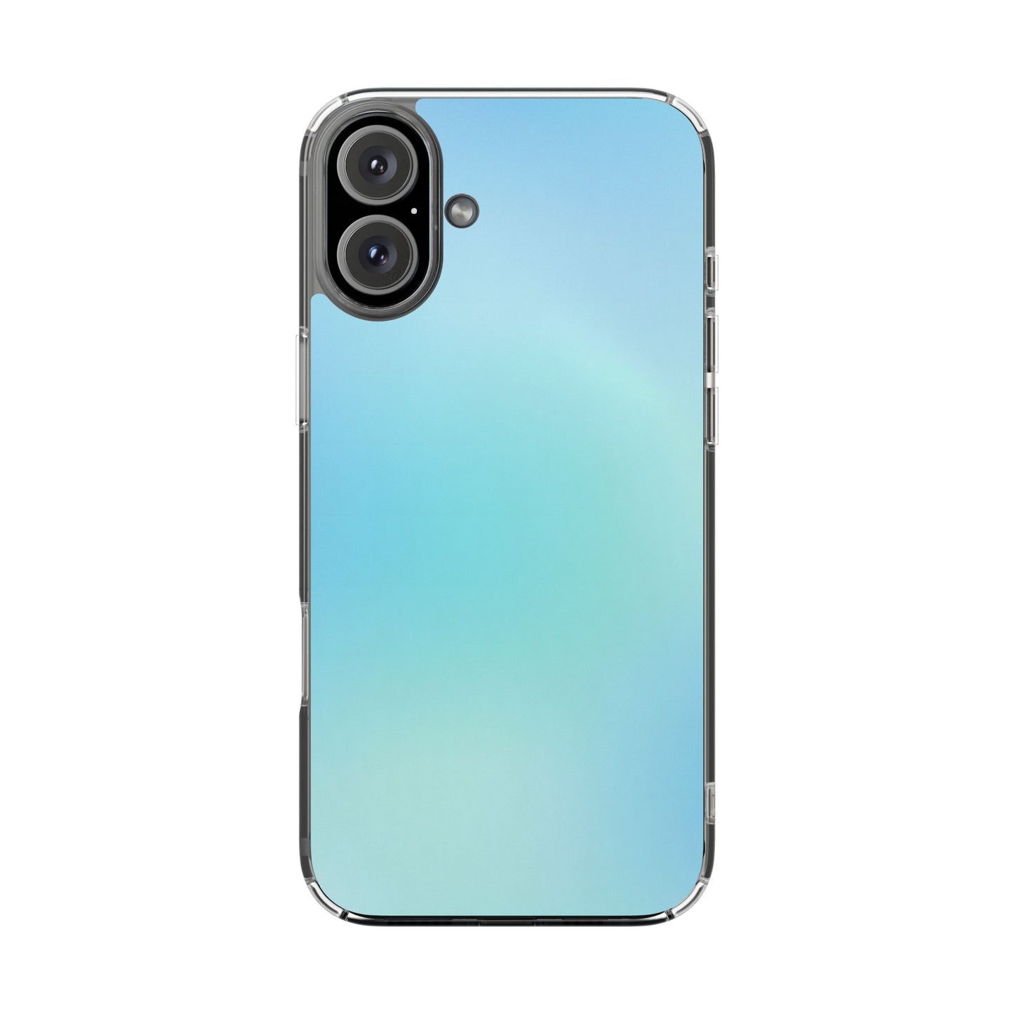 Sky Blue Aura Clear Case - MagSafe Compatible Pastel Gradient Cover
