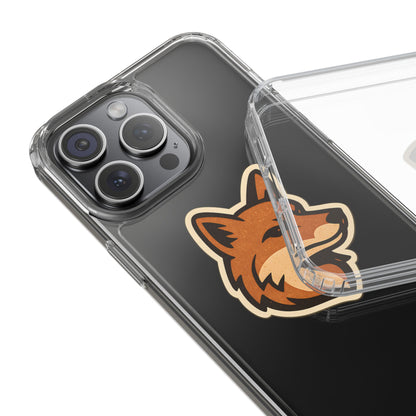 Clear Fox Emblem Phone Case - Vintage Wildlife Sticker Transparent Cover