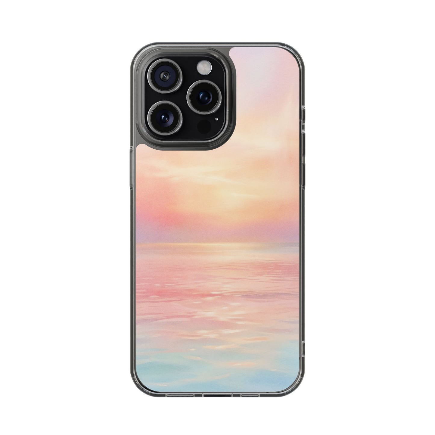 Pastel Coastal Sunrise Clear Case - MagSafe Compatible Ethereal Cover