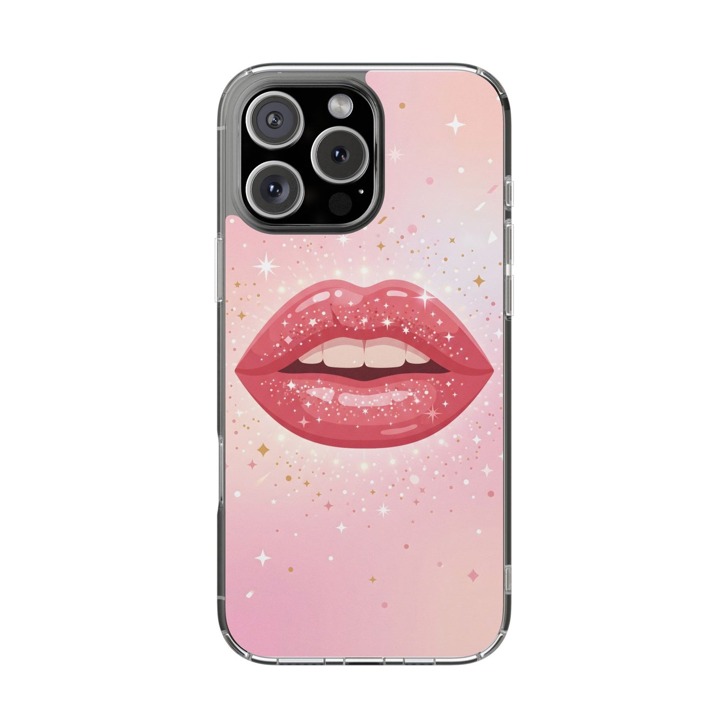 Glitter Lip Gloss Clear Case - MagSafe Compatible Y2K Aesthetic