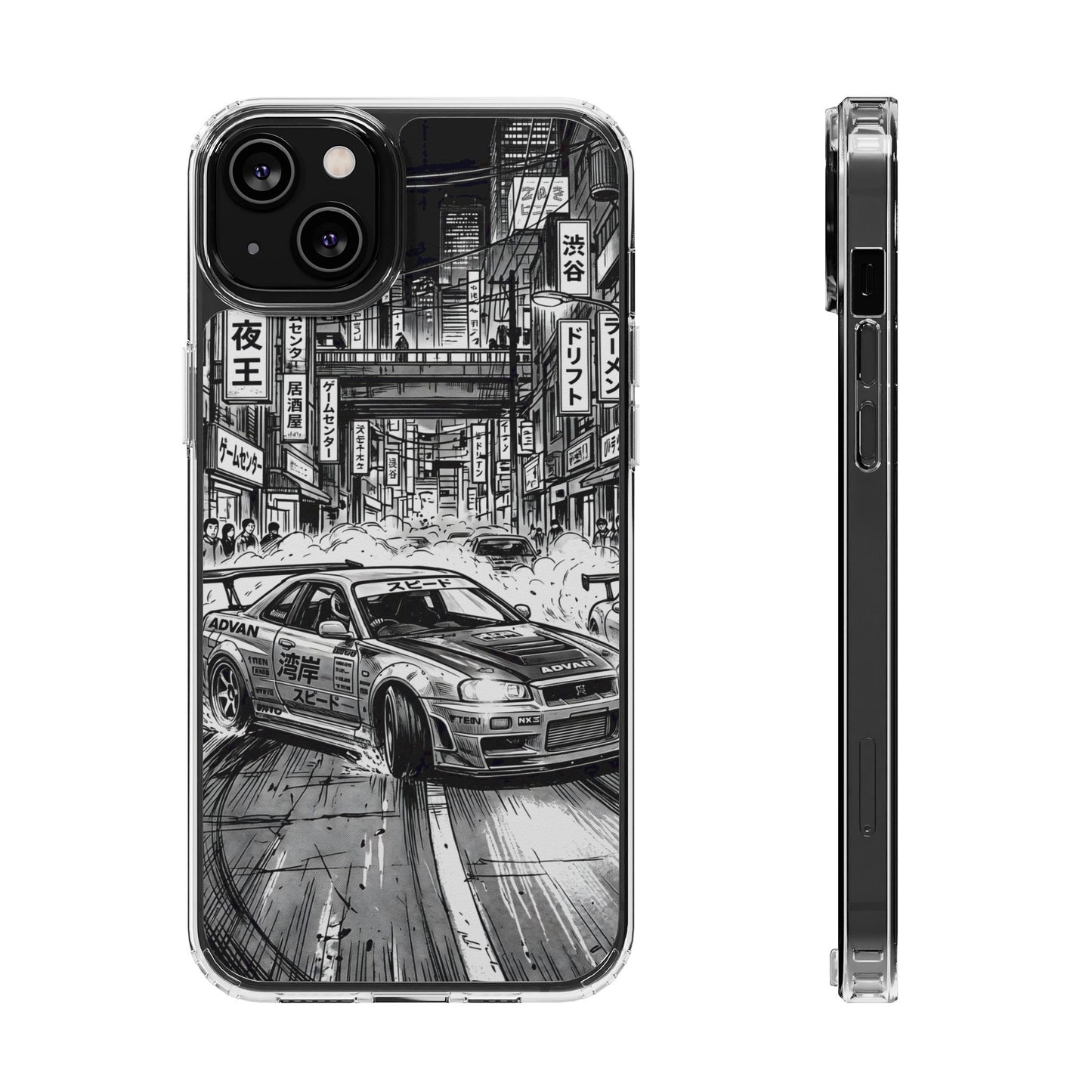 Tokyo Night Drift Manga Case - MagSafe Compatible JDM Clear Cover