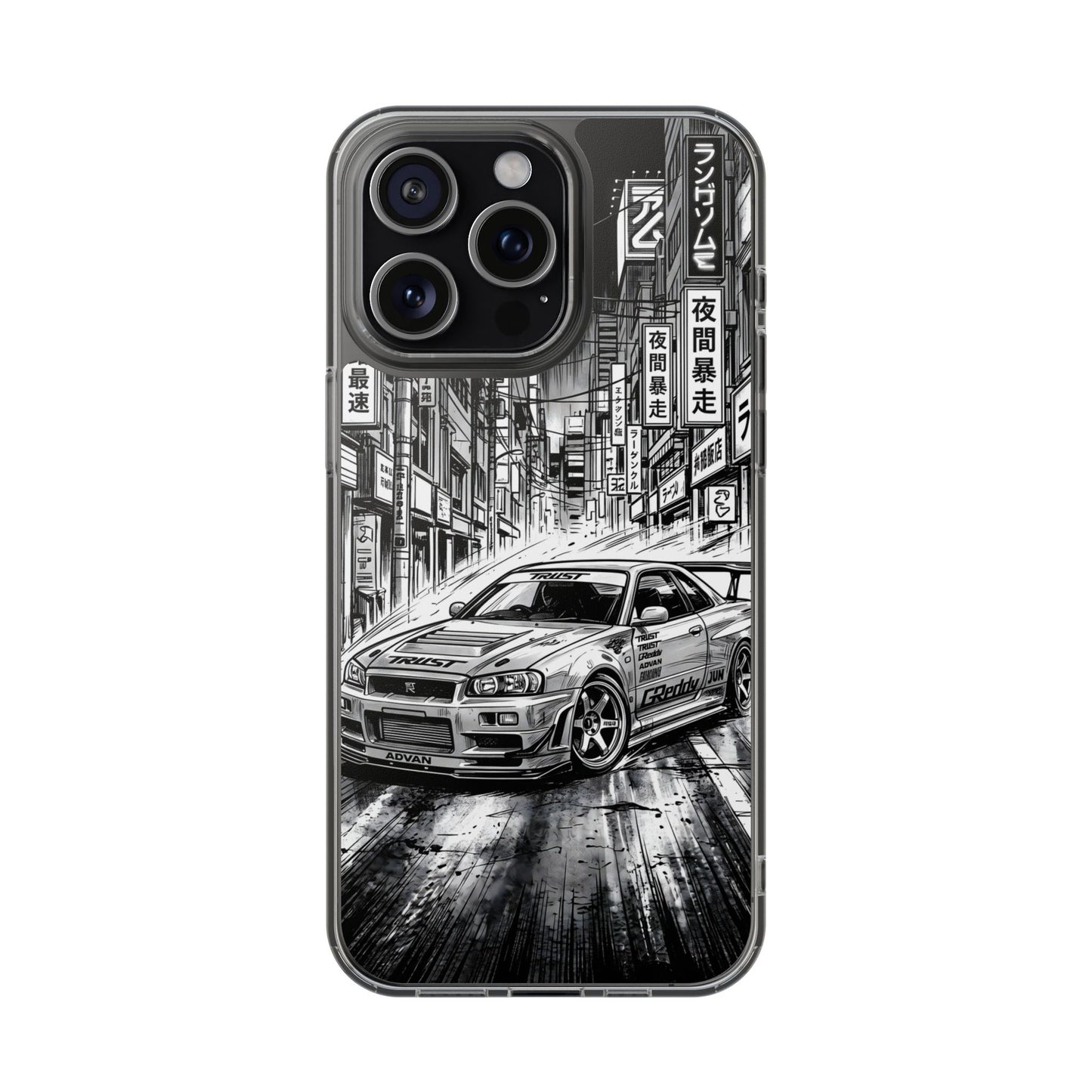 Tokyo Night Drift Manga Case - MagSafe Compatible JDM Clear Cover