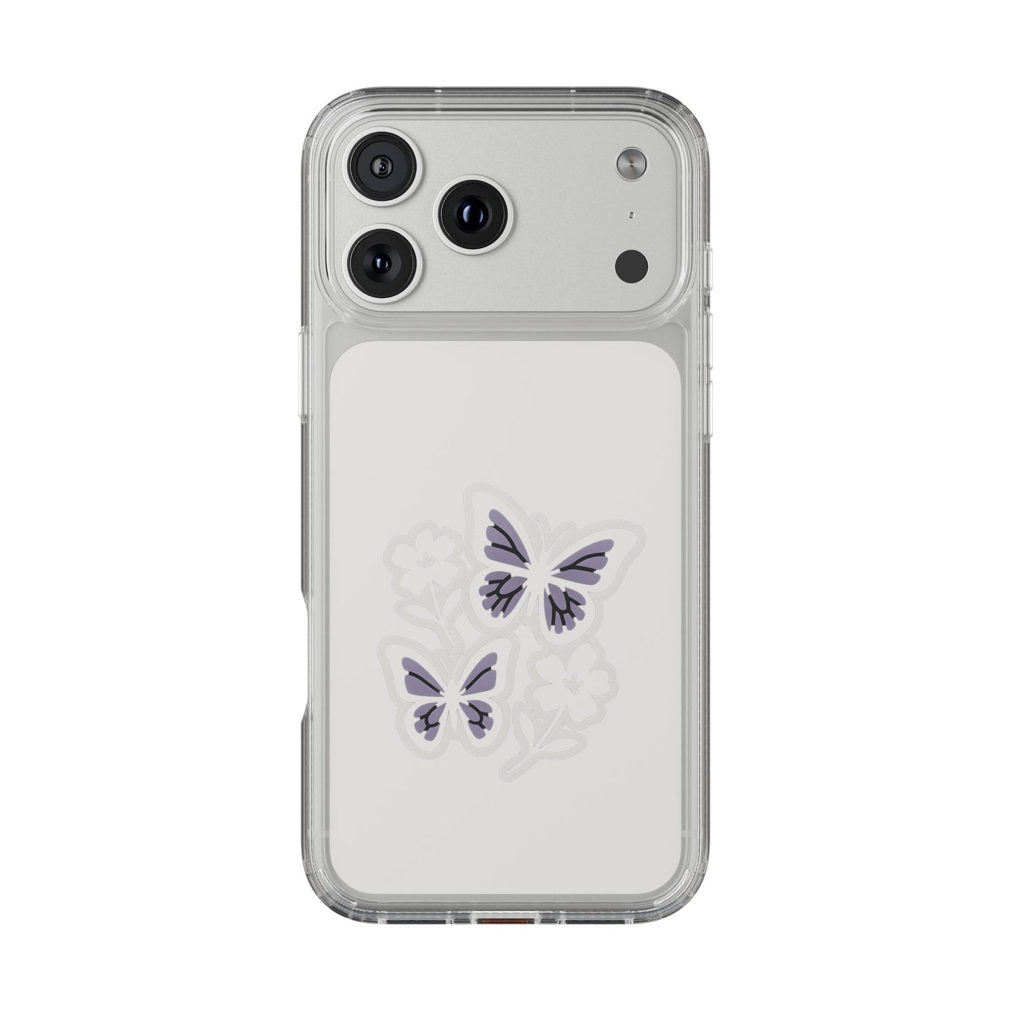 Clear Lavender Butterfly Case - Floral Botanical Transparent Cover for iPhone & Samsung