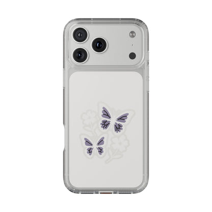 Clear Lavender Butterfly Case - Floral Botanical Transparent Cover for iPhone & Samsung