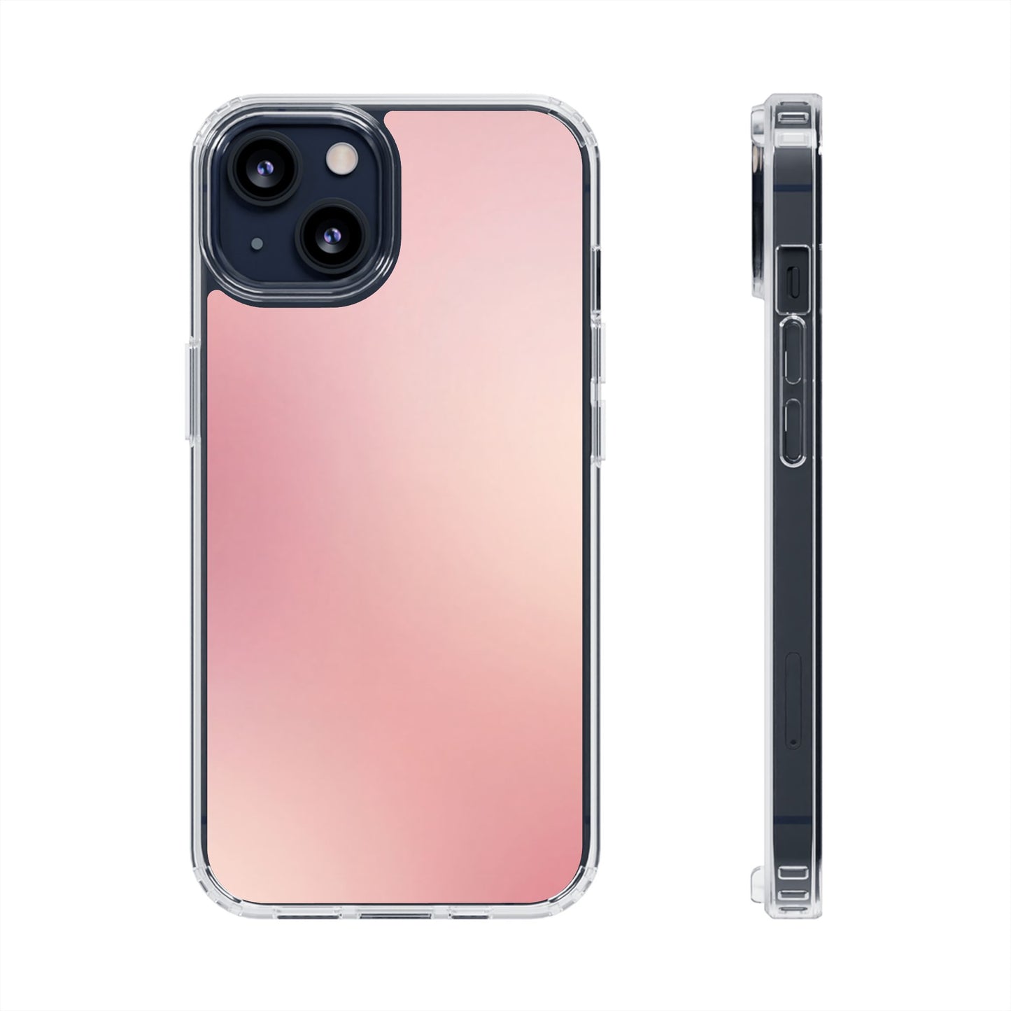 Soft Rose Aura Clear Case - MagSafe Compatible Blush Gradient Cover