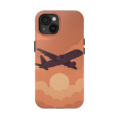 Golden Skies Airplane Tough Case - Minimalist Aviation Cover for iPhone & Samsung
