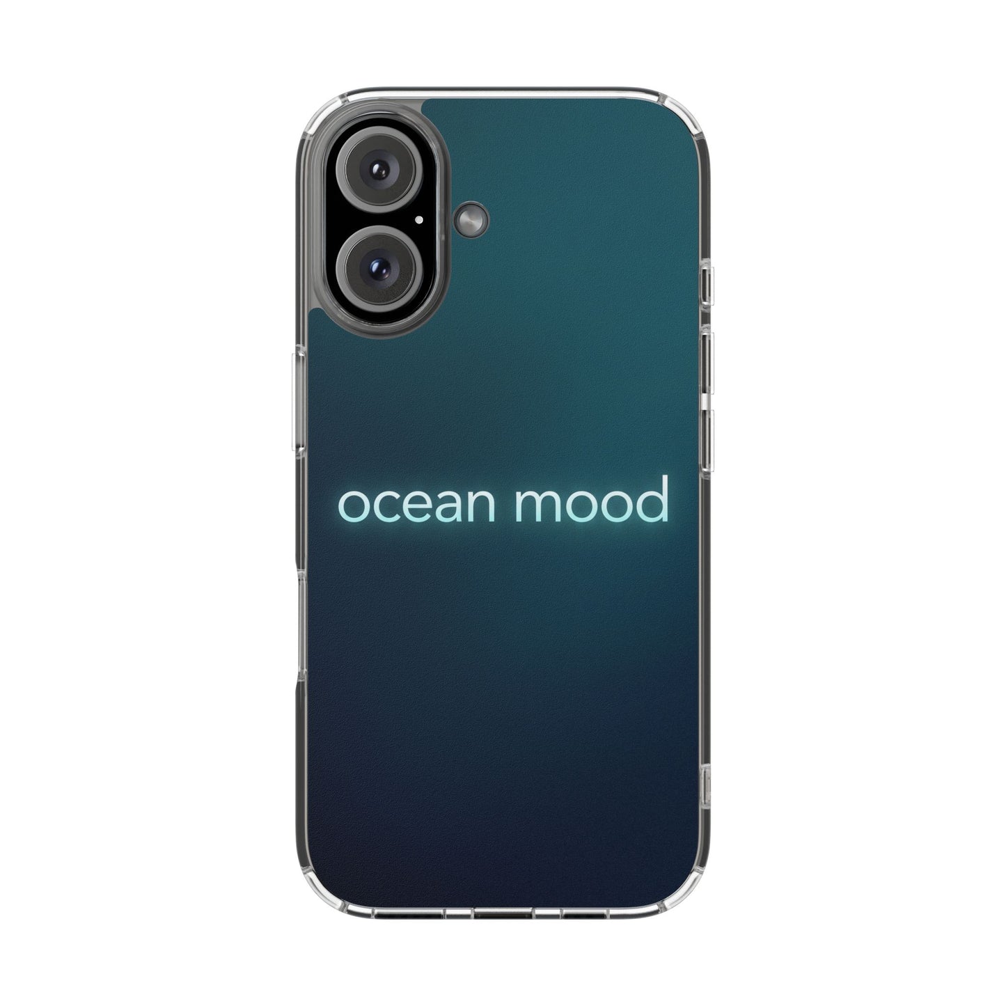 Dark Ocean Mood Neon Typography Case - MagSafe Compatible Minimalist Cover