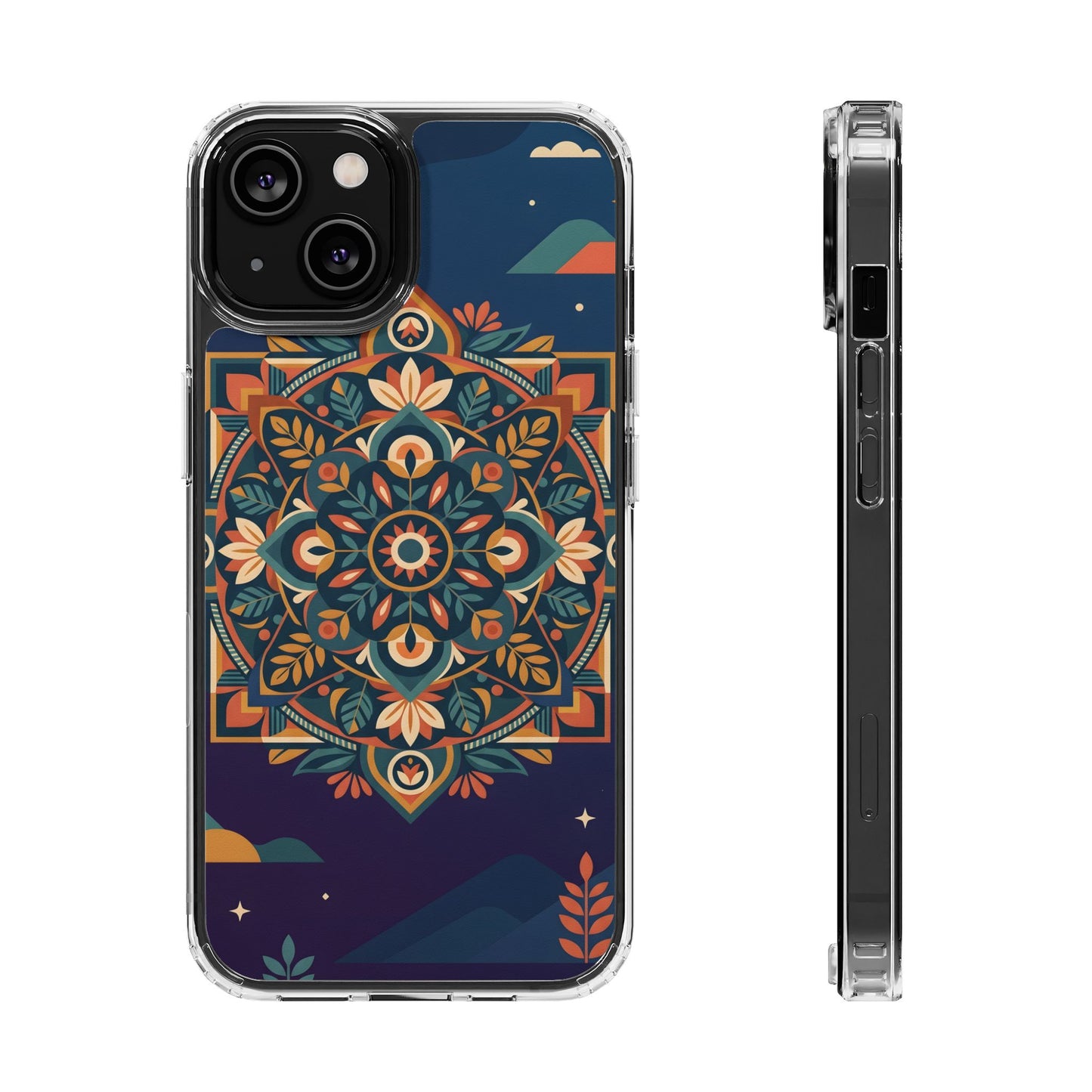 Mystic Desert Mandala Clear Case - MagSafe Compatible Boho Cover