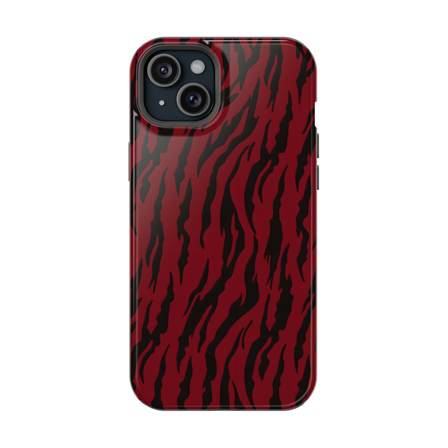 Crimson Instinct: Bold Red Tiger Print MagSafe Case