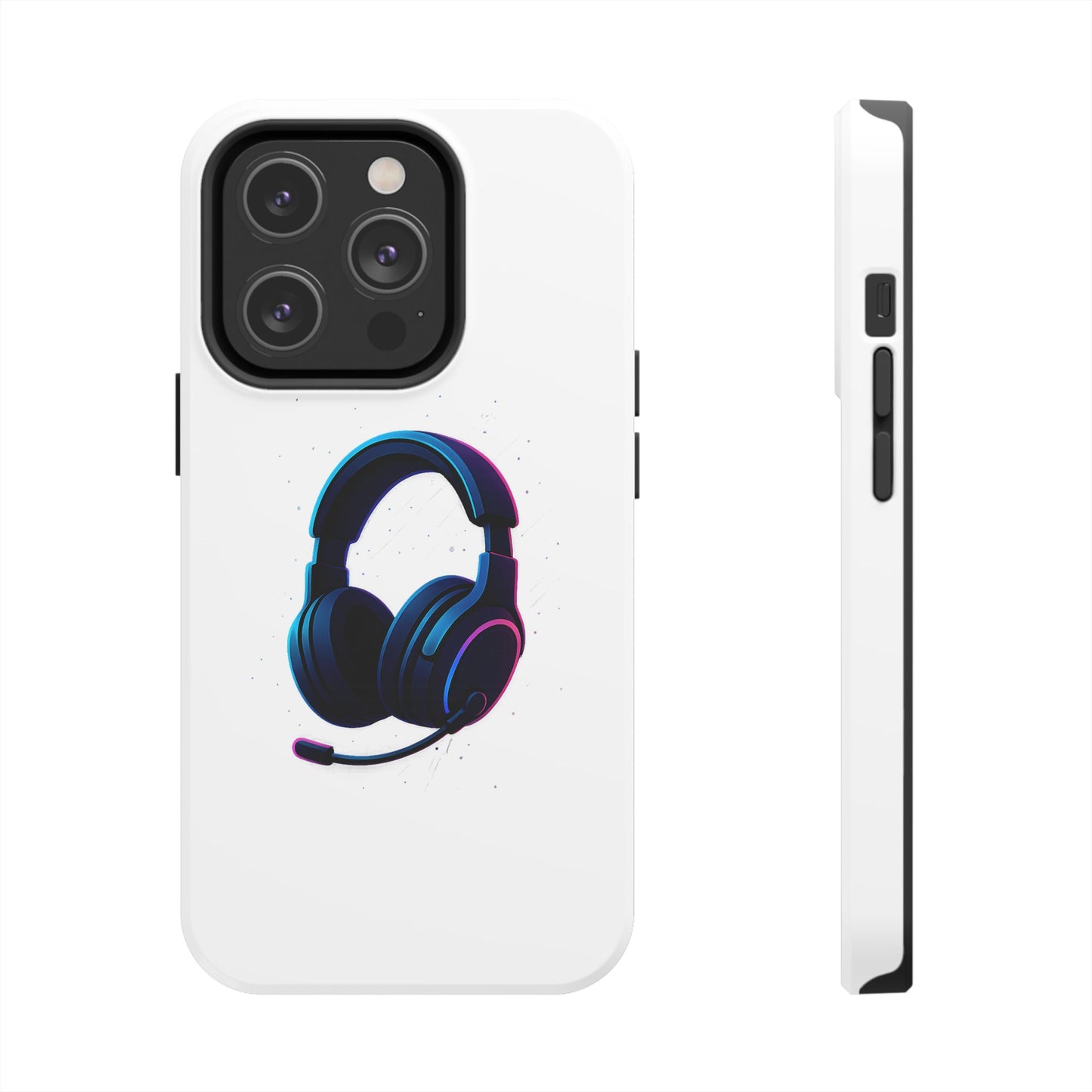 Minimalist Gaming Headset Tough Case - Clean Tech Cover for iPhone & Samsung