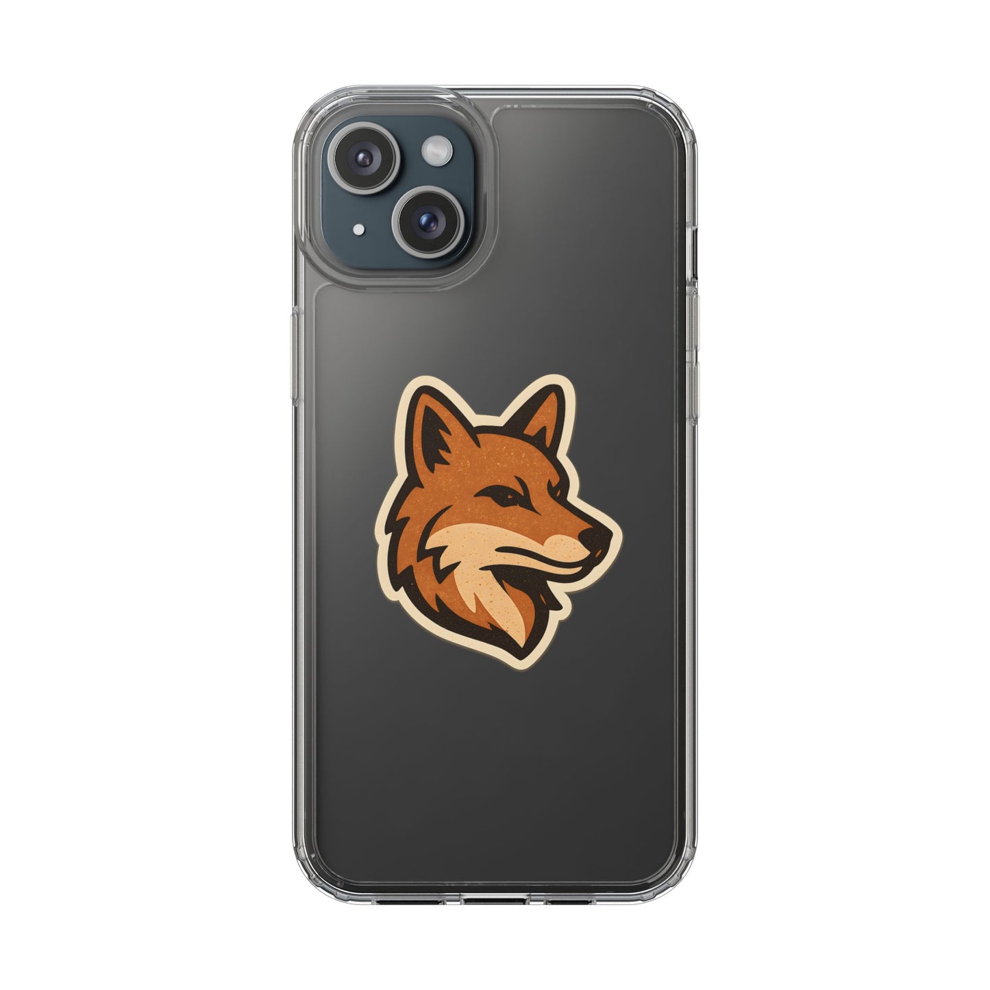 Clear Fox Emblem Phone Case - Vintage Wildlife Sticker Transparent Cover
