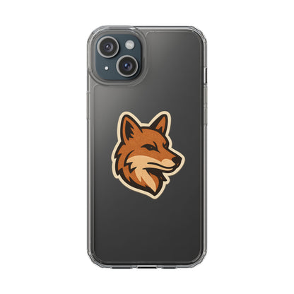 Clear Fox Emblem Phone Case - Vintage Wildlife Sticker Transparent Cover