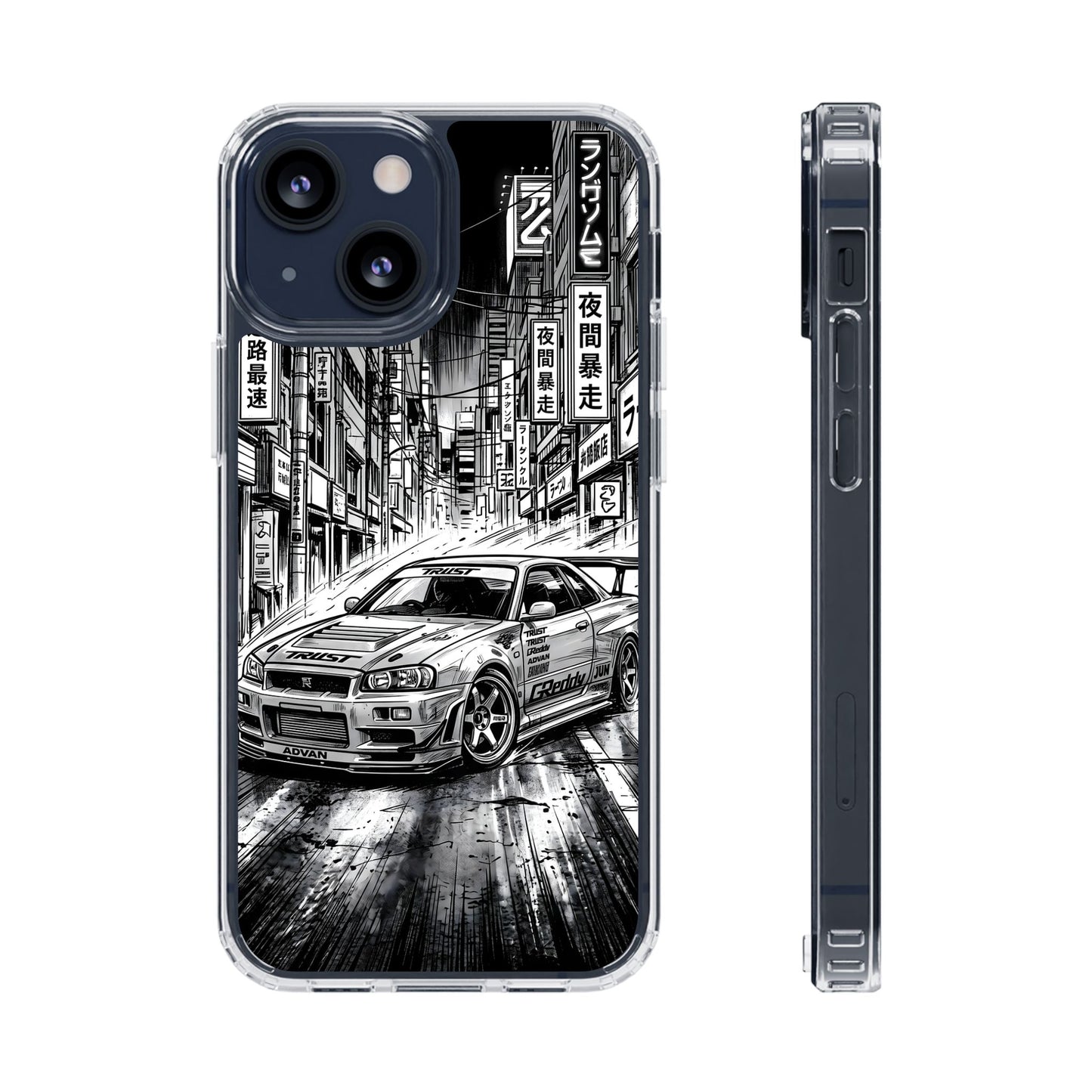 Tokyo Night Drift Manga Case - MagSafe Compatible JDM Clear Cover