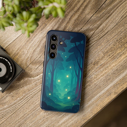 Enchanted Forest Fireflies Case - Mystic Nature Tough Cover for iPhone & Samsung