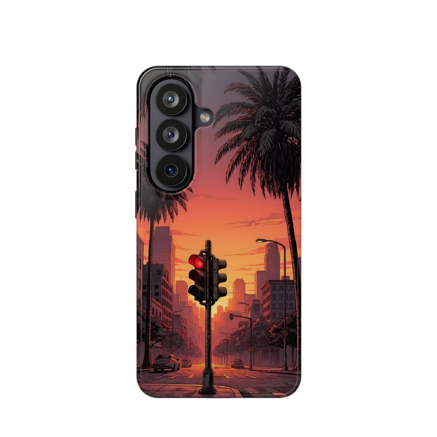 Lofi City Sunset: Aesthetic Urban Palm Tree MagSafe Case