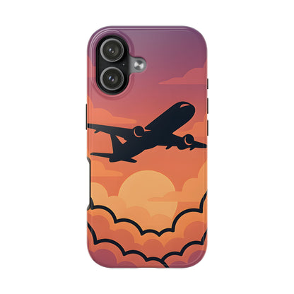 Sunset Flight Tough Case - Minimalist Aviation Aesthetic Travel Cover