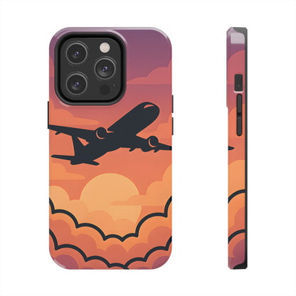 Sunset Flight Tough Case - Minimalist Aviation Aesthetic Travel Cover
