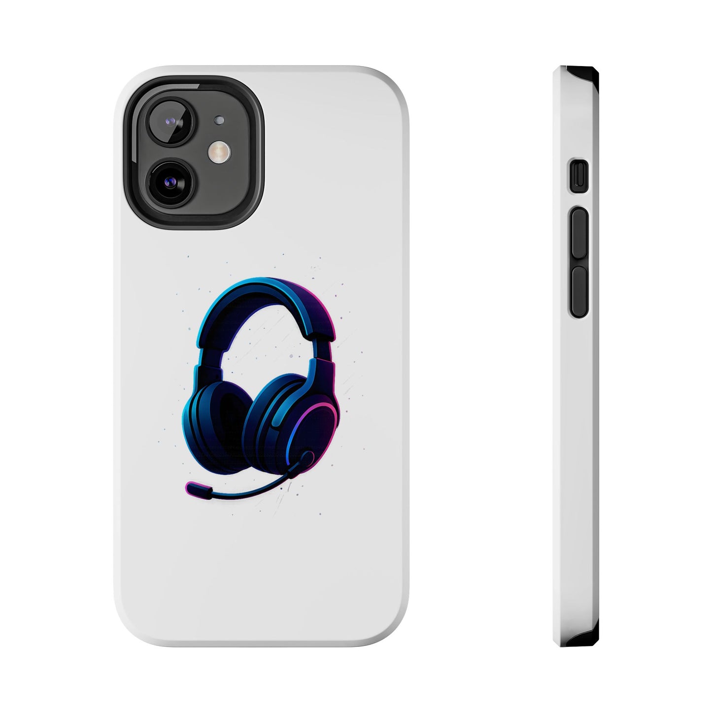 Minimalist Gaming Headset Tough Case - Clean Tech Cover for iPhone & Samsung