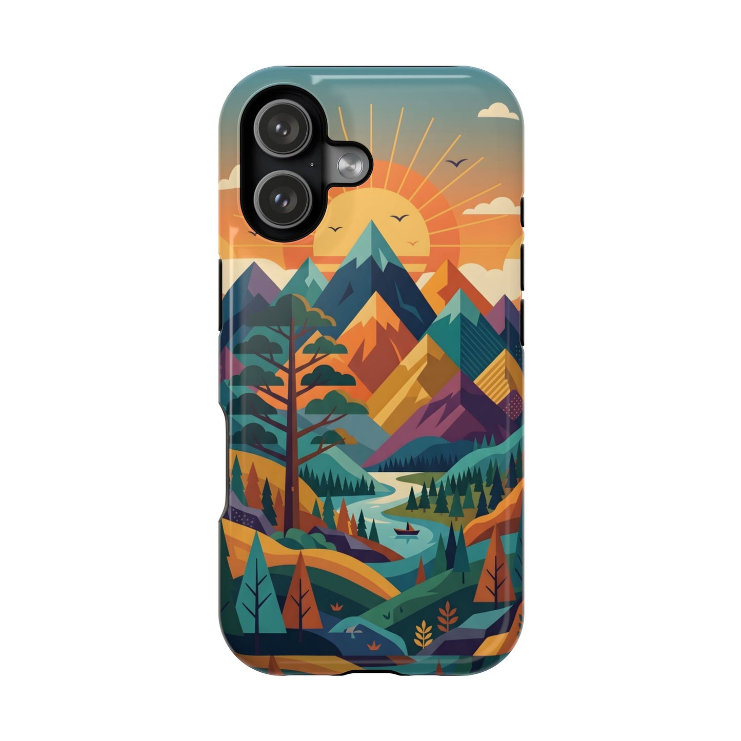 Retro Sunset Mountain Magnetic Impact Case