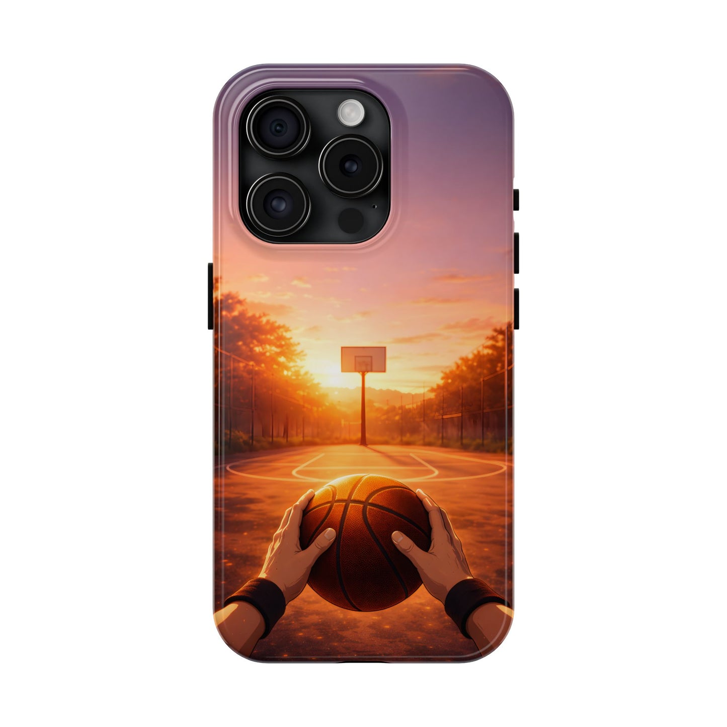 Golden Hour Court Tough Case - Immersive Basketball POV Protective Cover