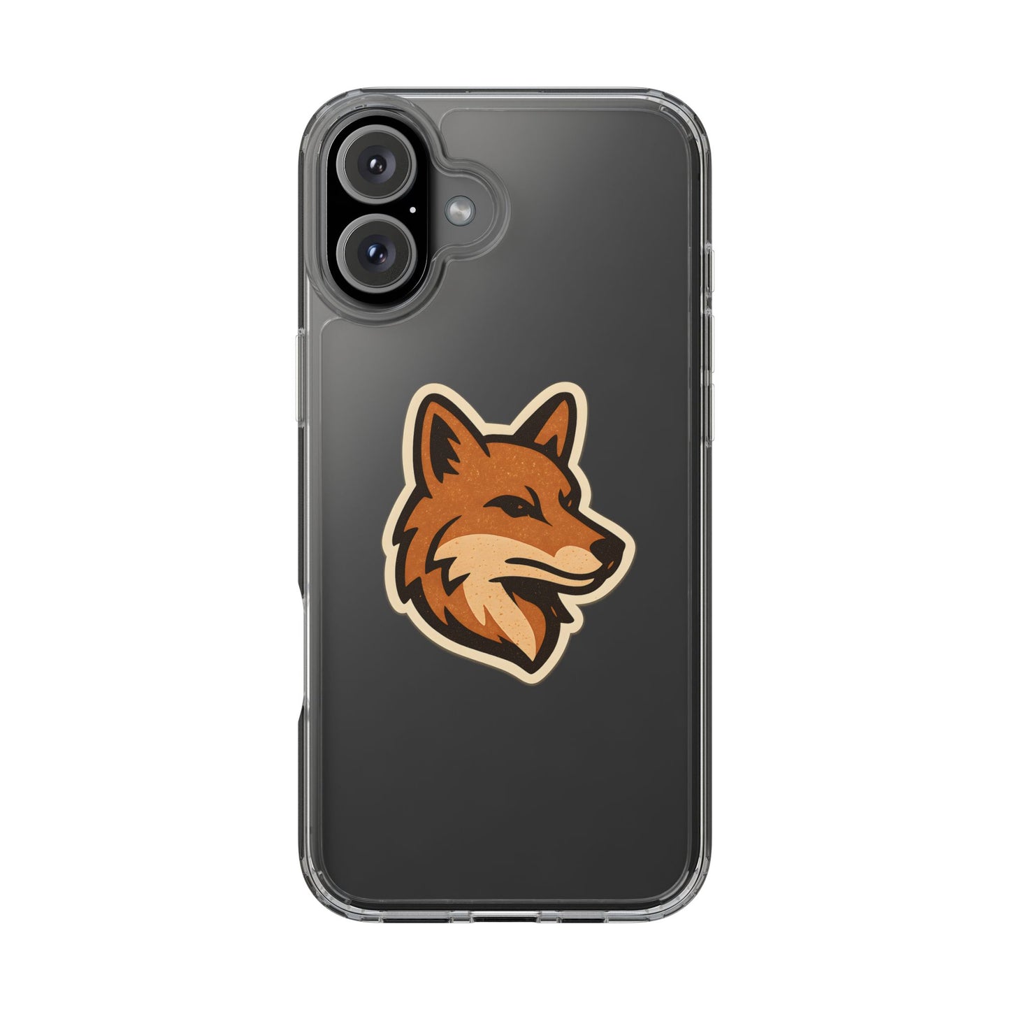 Clear Fox Emblem Phone Case - Vintage Wildlife Sticker Transparent Cover