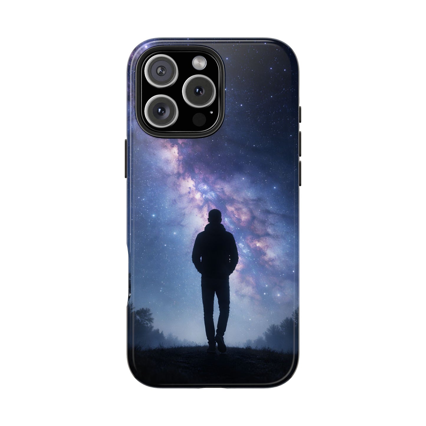 Milky Way Stargazer Tough Case - Celestial Galaxy Silhouette Cover for iPhone & Samsung